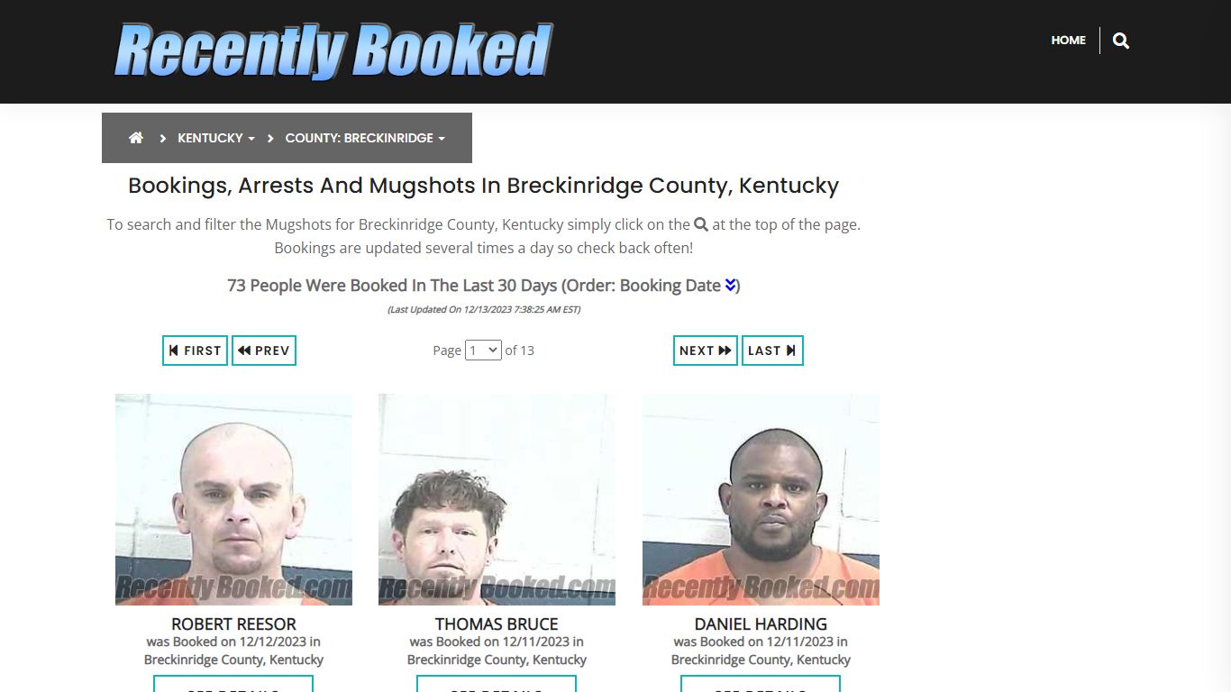 Bookings, Arrests and Mugshots in Breckinridge County, Kentucky